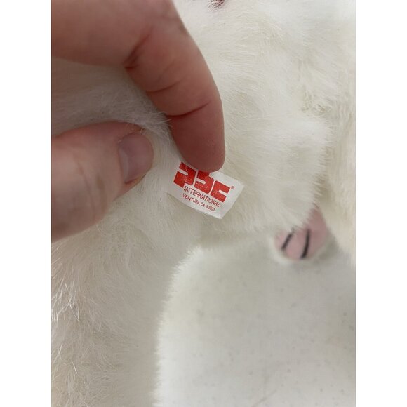 Vintage PBC International Teddy Bear Stuffed Plush White 18” Jointed Pink Paws - Picture 8 of 9